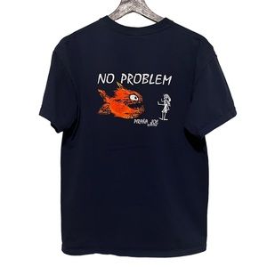 Piranha Joe No Problem Graphic Tee Navy Blue/White New Condition Mens Medium